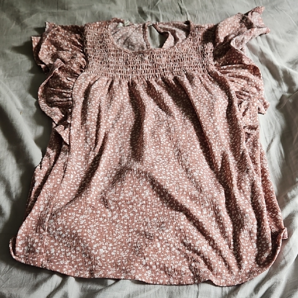 Floral Ruffle Sleeve Top